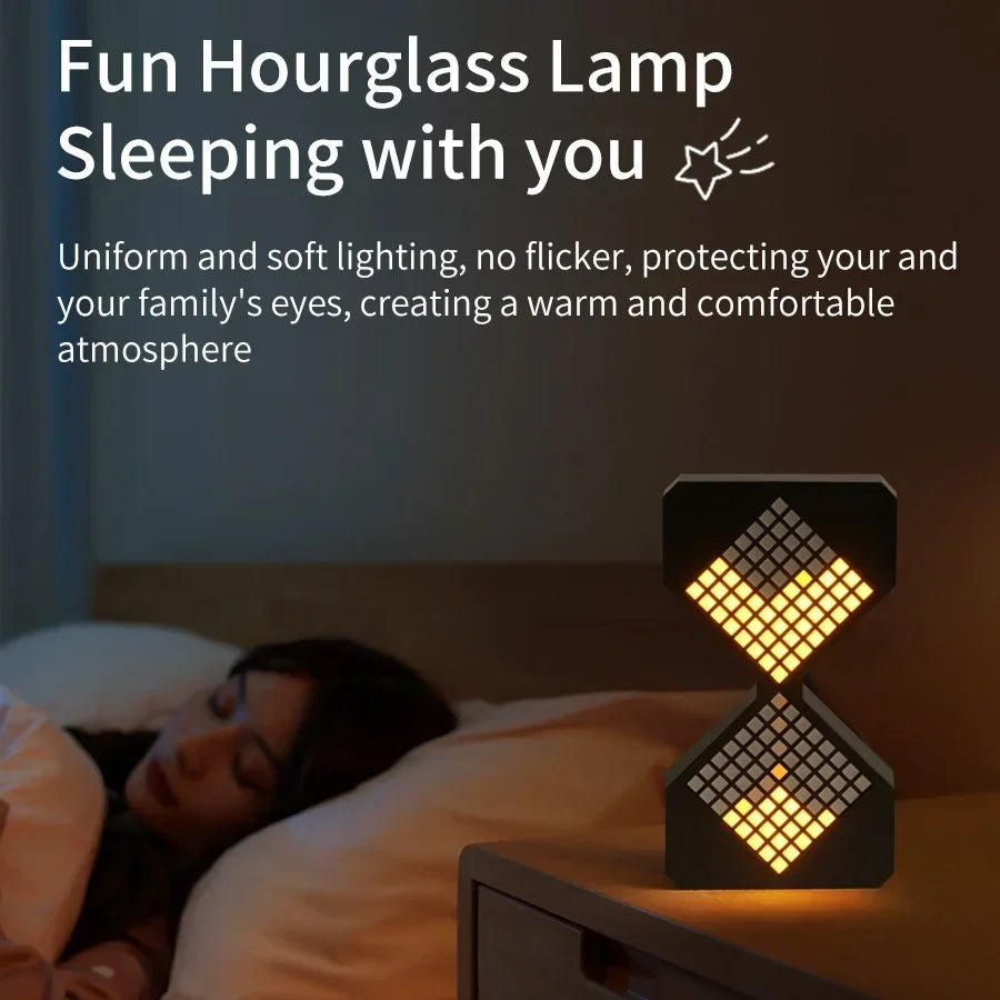 Creative DIY Digital Hourglass Birthday Gift Toy Game Timer 3D Electronic Hourglass Cyber Style Sense of Technology Yellow Light Oasis Select