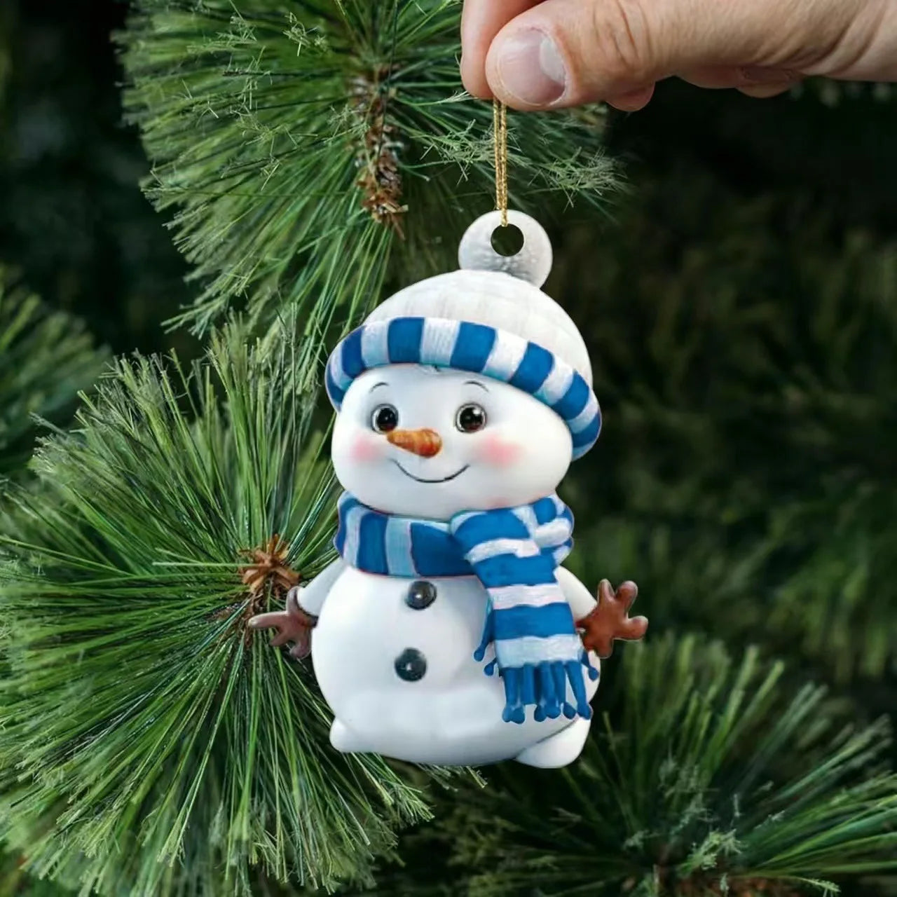 Cross border new product acrylic flat Christmas rainbow snowman set holiday gift home Christmas tree decoration pendant Oasis Select Style6