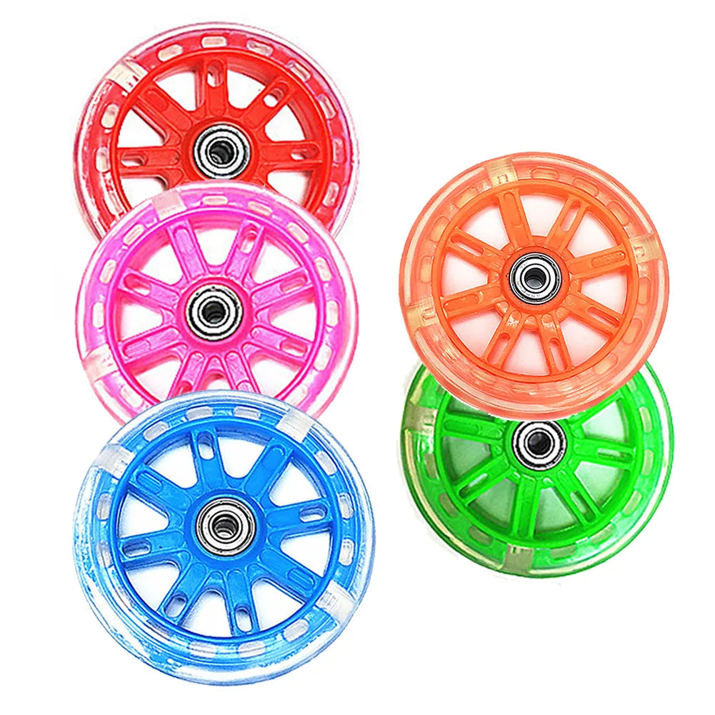 LED Flash Scooter Wheel 110mm Children Scooter Replacement Wheels 5 Colors Lighting Outdoor Bike Accessories Bearing Assist Tool Oasis Select