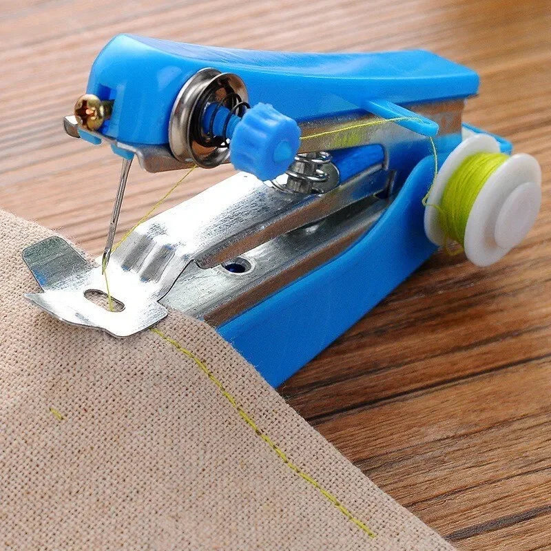 Portable Handheld Mini Sewing Machine, DIY Sewing Tools for Clothing Fabrics and Leather, Home and Outdoor Travel Sewing Tools Oasis Select Blue