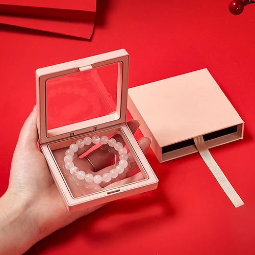 3-Piece Set, 3 Sizes Transparent Floating Display Box, Plastic Film Jewelry Storage Box, Jewelry Packaging Box/Gift Box Oasis Select
