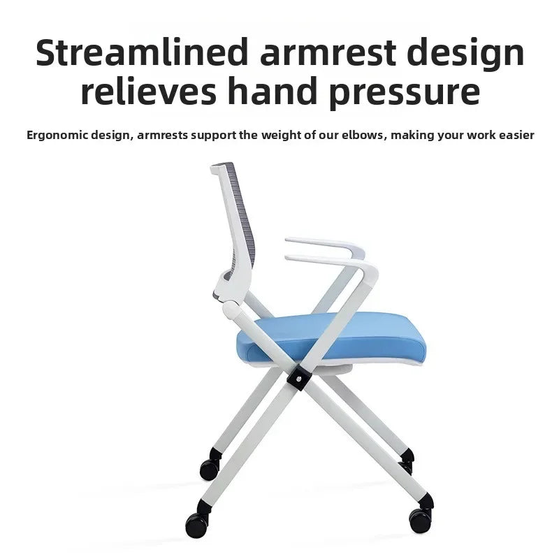Folding Chair Classroom Desks and Chairs Removable Training Chair Mobile Wheeled Conference Chair Backrest Conference Room Chair Oasis Select