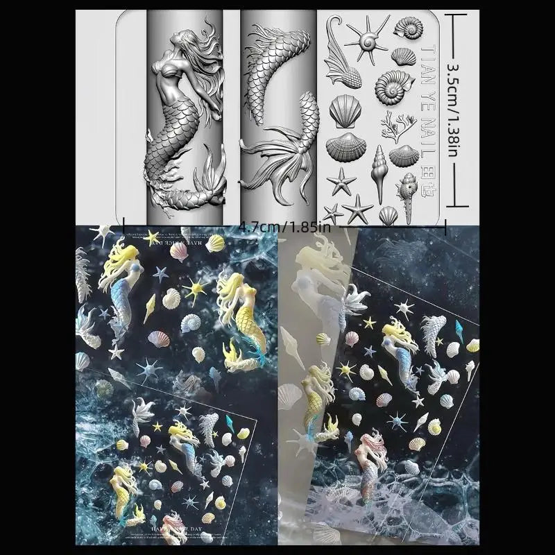 1 3D Nail Silicone Carving Mold Snake DIY Decoration Art Beauty Charm