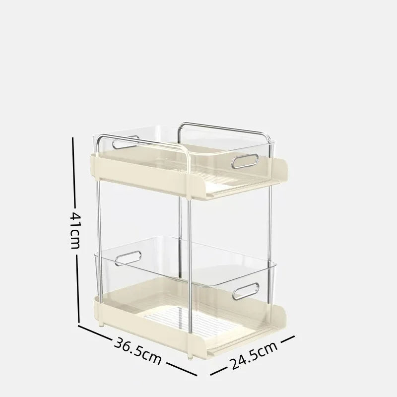 Multi-functional trolley storage cabinet floor storage rack bathroom multi-layer drawer storage box rack Oasis Select Two-story high