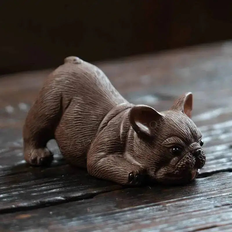 Purple Clay Tea Pet Puppy Figurine Creative Tea Ceremony Piece Wealth-enhancing Zodiac Bull Terrier Budgie French Bulldog Tea Oasis Select