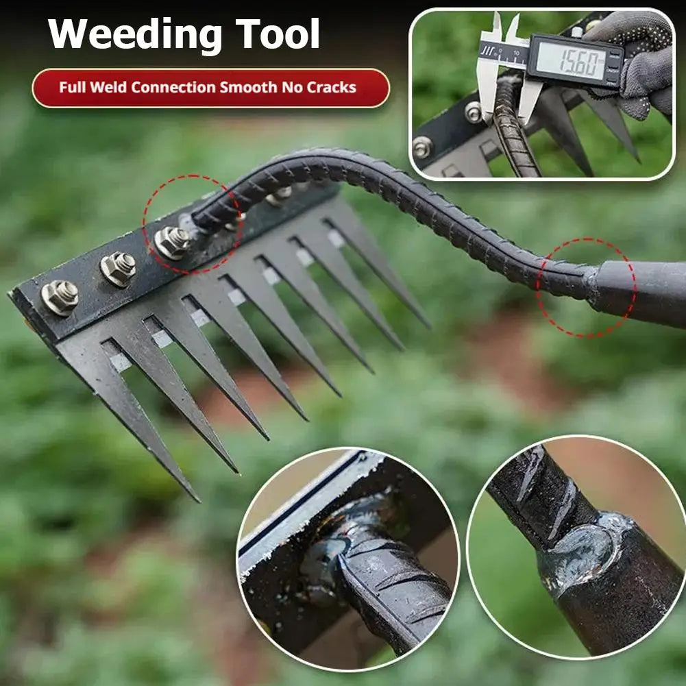 Metal Garden Rake 5–8 Teeth | Soil Loosening & Weeding Tool