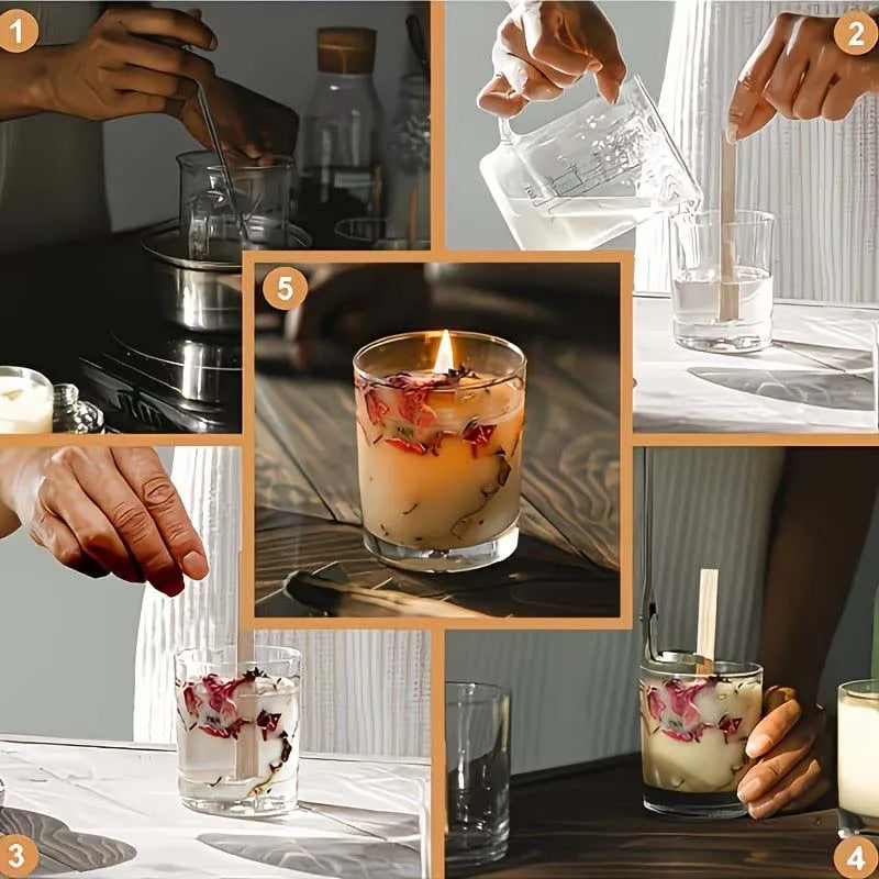 DIY Candle Making Kit – Wood Wicks, Metal Stands & Glue Dots