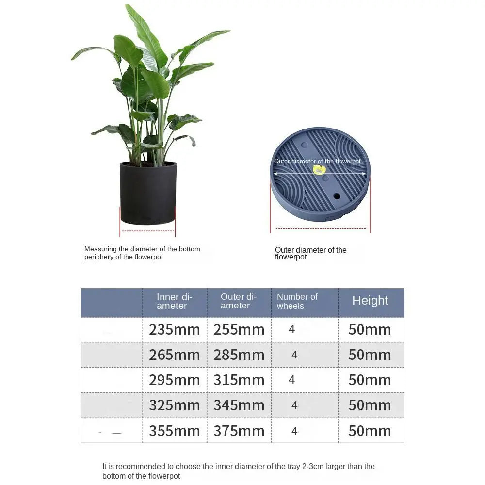 Round Movable Plant Stand with Drainage Tray | Heavy Duty Rolling Plant Stand Oasis Select