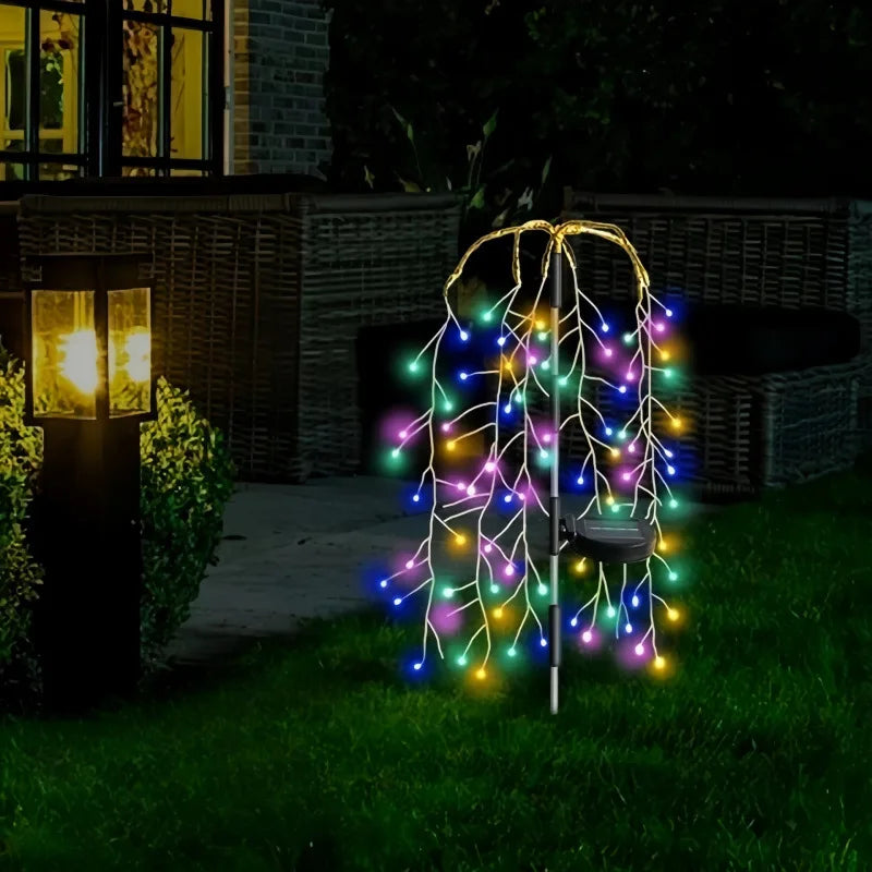 Solar-powered Ground Smoke Lamp LED Starry Sky Copper Wire Outdoor Waterproof Lawn and Courtyard Decorative Color Lamp Oasis Select