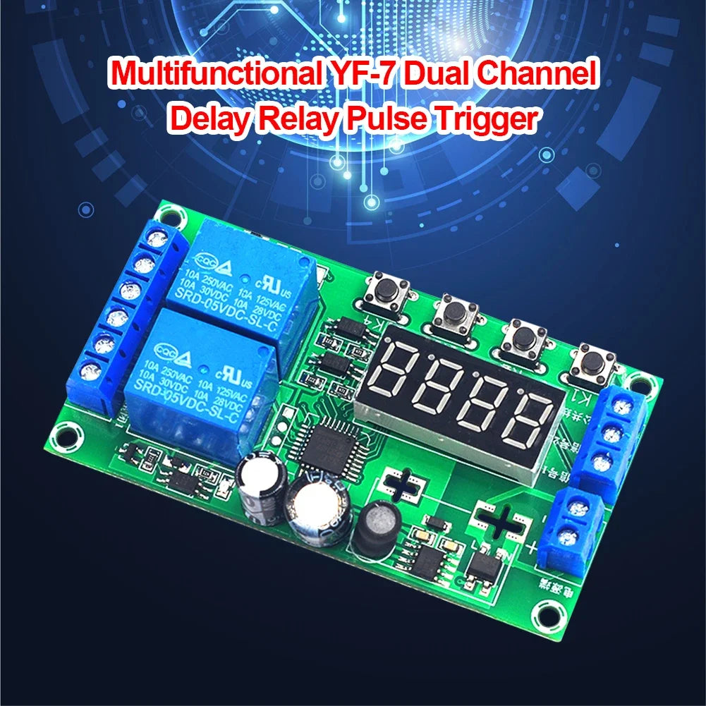 ALLOYSEED YF-7 Dual-Channel Delay Relay Module – 32 Functions Delay Relay Module Oasis Select