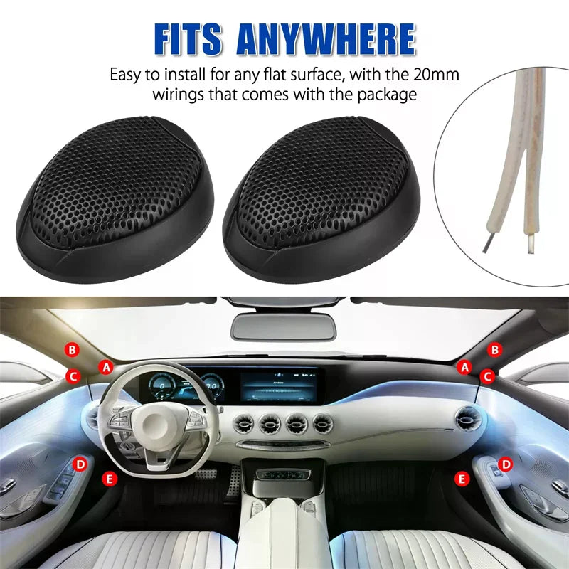 1 Pair Of 1000w Universal Car Dome Tweeter Waterproof Super Power High Noise Reduction Hifi-level Audio High Frequency Speaker Oasis Select