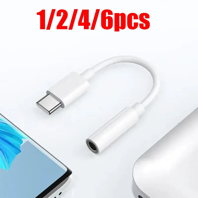 1/2/4/6pcs For IPhone 17 16 15 Plus Pro Max HiFi USB Type C To 3.5 Jack Earphone Adapter Type-C 3 5mm Audio Cable Converter Oasis Select