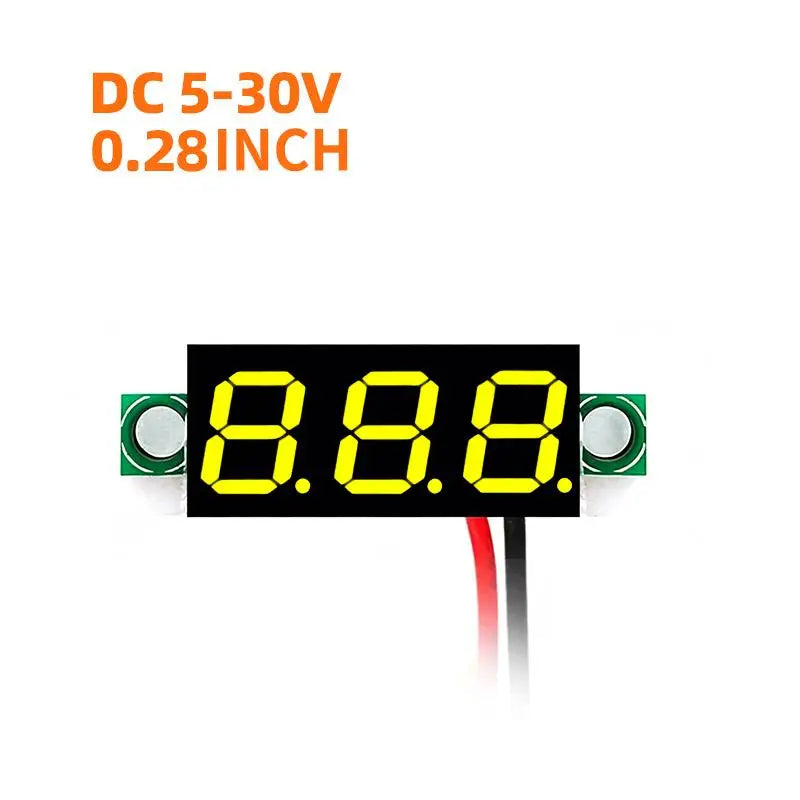 DC 5–30V Mini LED Digital Voltmeter | 0.28" Panel Voltage Meter