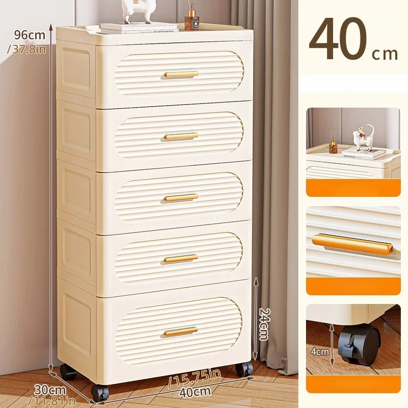 15.75 Inch Multifunctional Drawer Storage Cabinet,3-6 Tier Rolling Mobile Organizer,Large Capacity for Snacks/Clothes/Books Oasis Select 5 layers-heightened