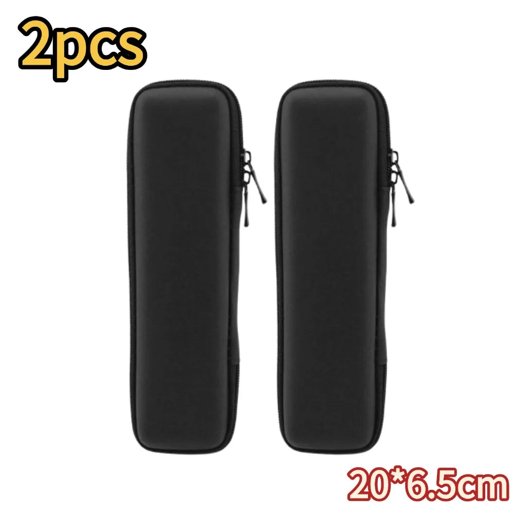 Black EVA Hard Shell Stylus Pen Pencil Case Holder Earphone Mesh Storage Organizer Pencil Zipper Case School Supplies Oasis Select A-2pcs