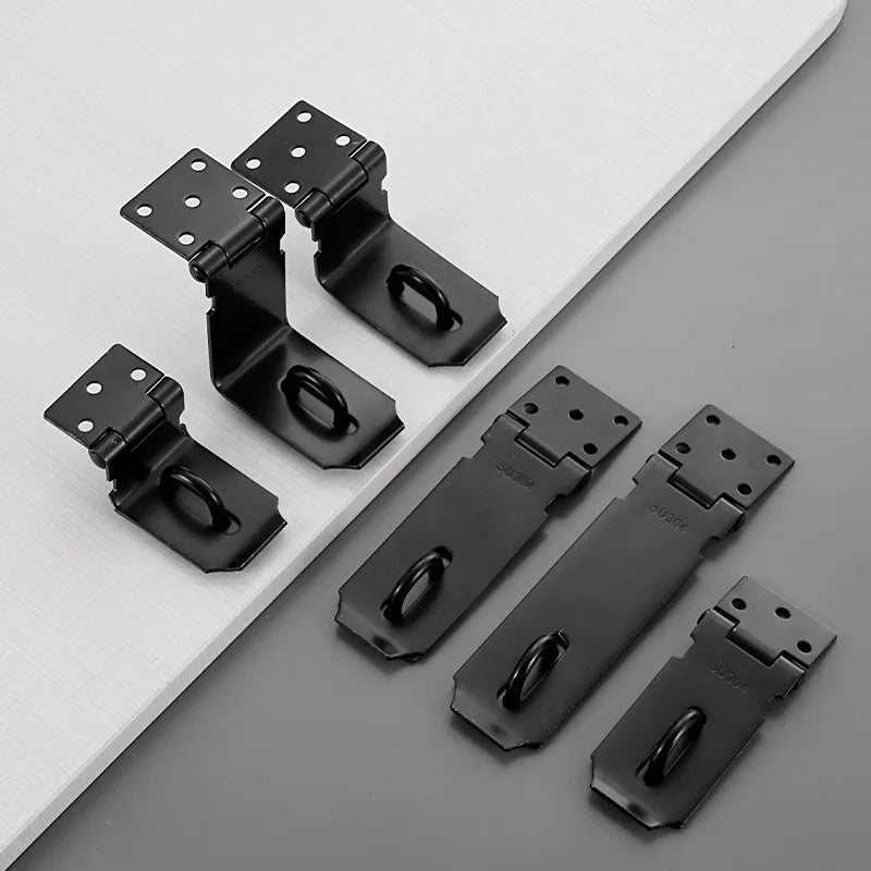 Shed Door Lock Black Padlock Lock Folding Buckle Lock Silver For Security Enhancement Residential Properties Garden Sheds Oasis Select