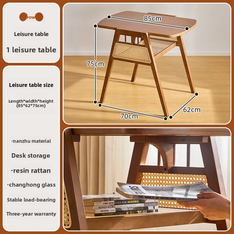 Balcony tea table and chair combination casual rattan chair one table and two chairs small tea table outdoor three-piece set Oasis Select A single table