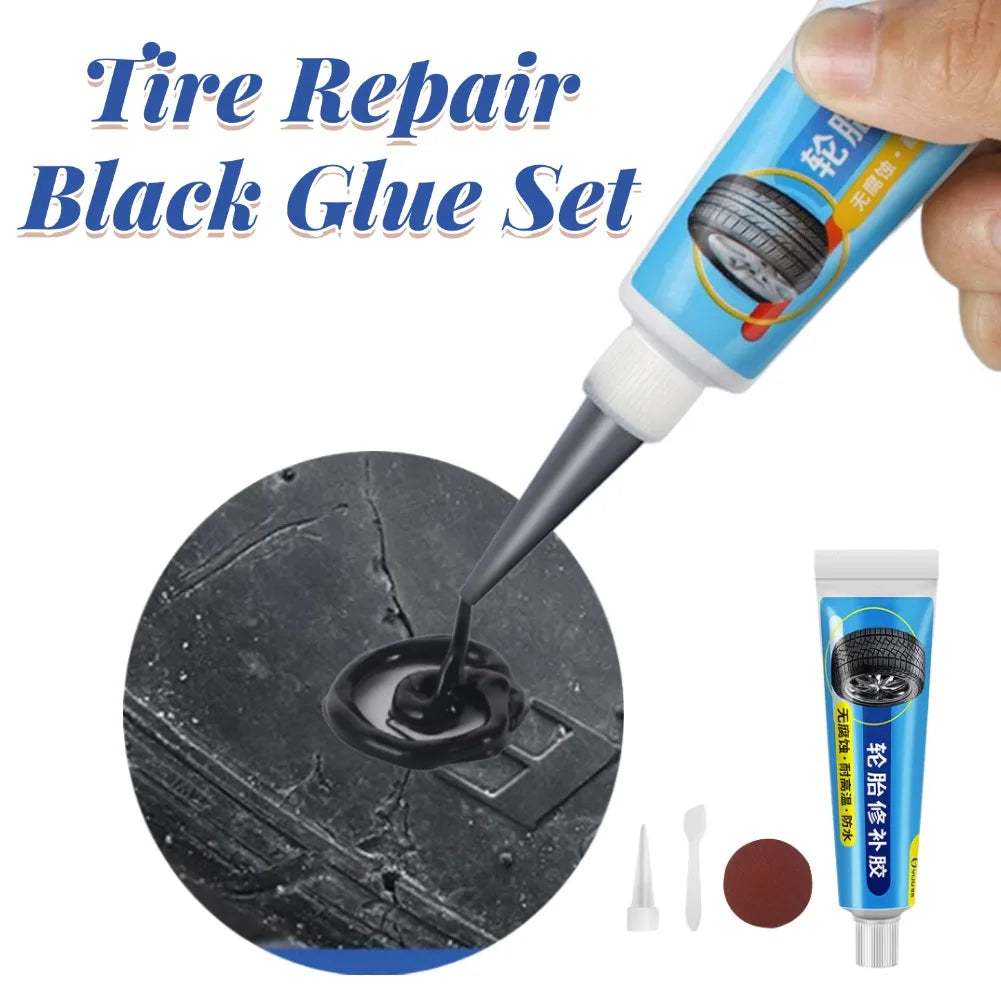 Tire Repair Black Rubber Adhesive Glue 30ml – Waterproof Bond
