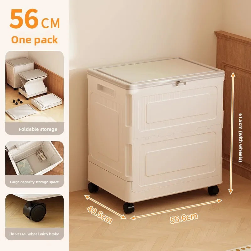 Multi-functional Clothes storage box Large capacity oversized household flip finishing box Bedside table Clothing storage box Oasis Select Grey cover
