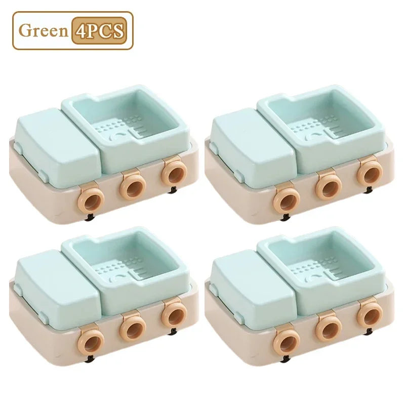 1/2/4PCS Small Boat Minivan Silicone Ice Mold DIY Children Homemade Ice Cream Mold Ice Cream Ice Lattice Making Ice Box Oasis Select Green-4PCS