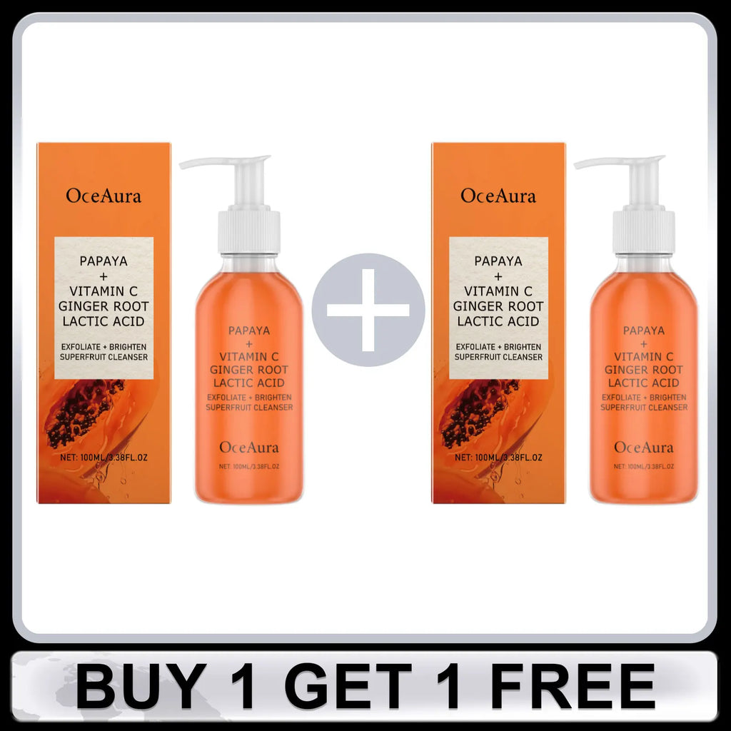 Oceaura Papaya Facial Cleanser Exfoliating Oil Control Deep Cleaning Pore Shrinking Blackhead Remover Dirt Brightening Face Wash Oasis Select Buy 1 Get 1 Free