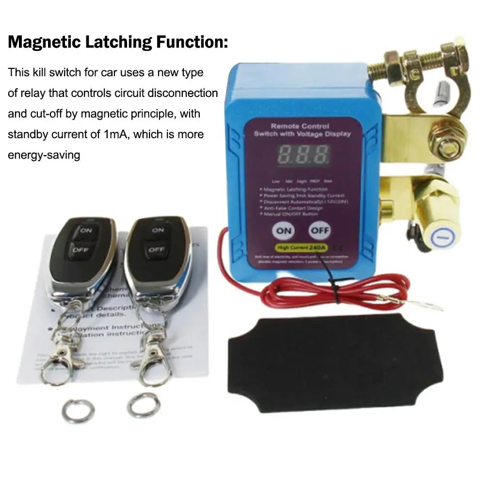 Smart Remote Battery Disconnect Switch 12V/24V 240A Kill Switch