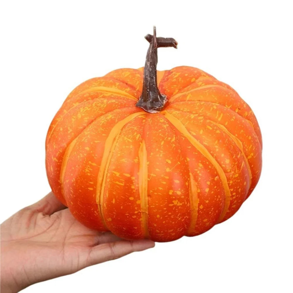 Orange/white Artificial Fake Pumpkins 17cm Perfect For Various Occasions For Halloween, Thanksgiving, Christmas, Weddings Oasis Select