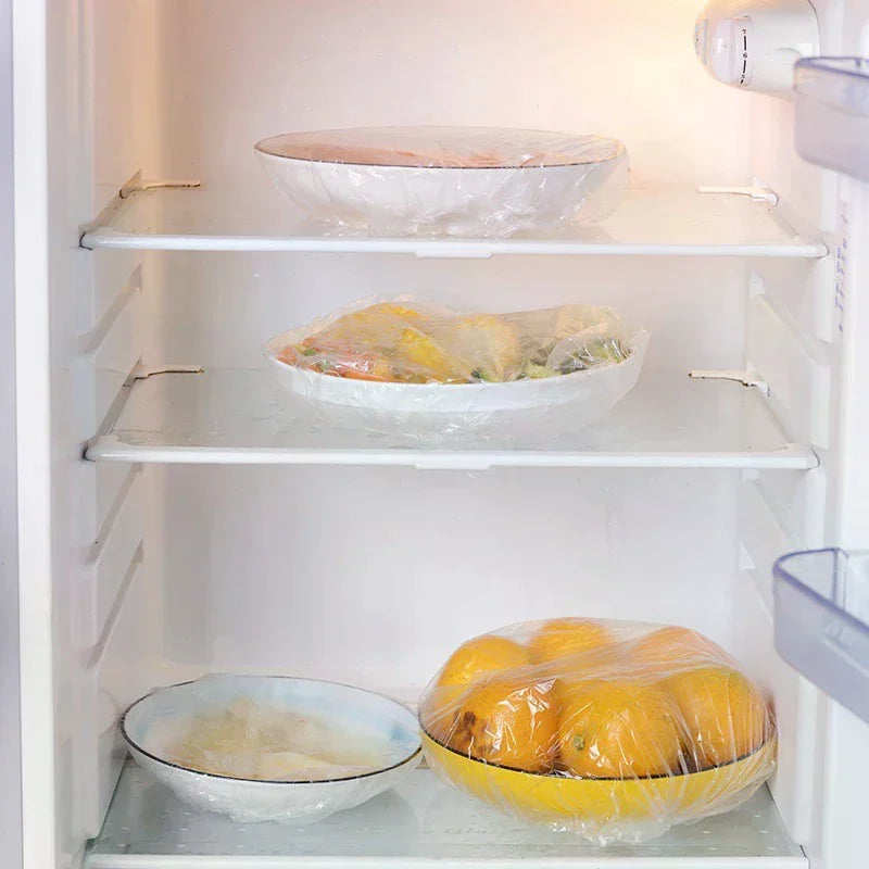 Reusable Disposable Elastic Food Lids Plastic Wrap Durable Plate Covers for Bowls Kitchen Food Saver Bag Oasis Select