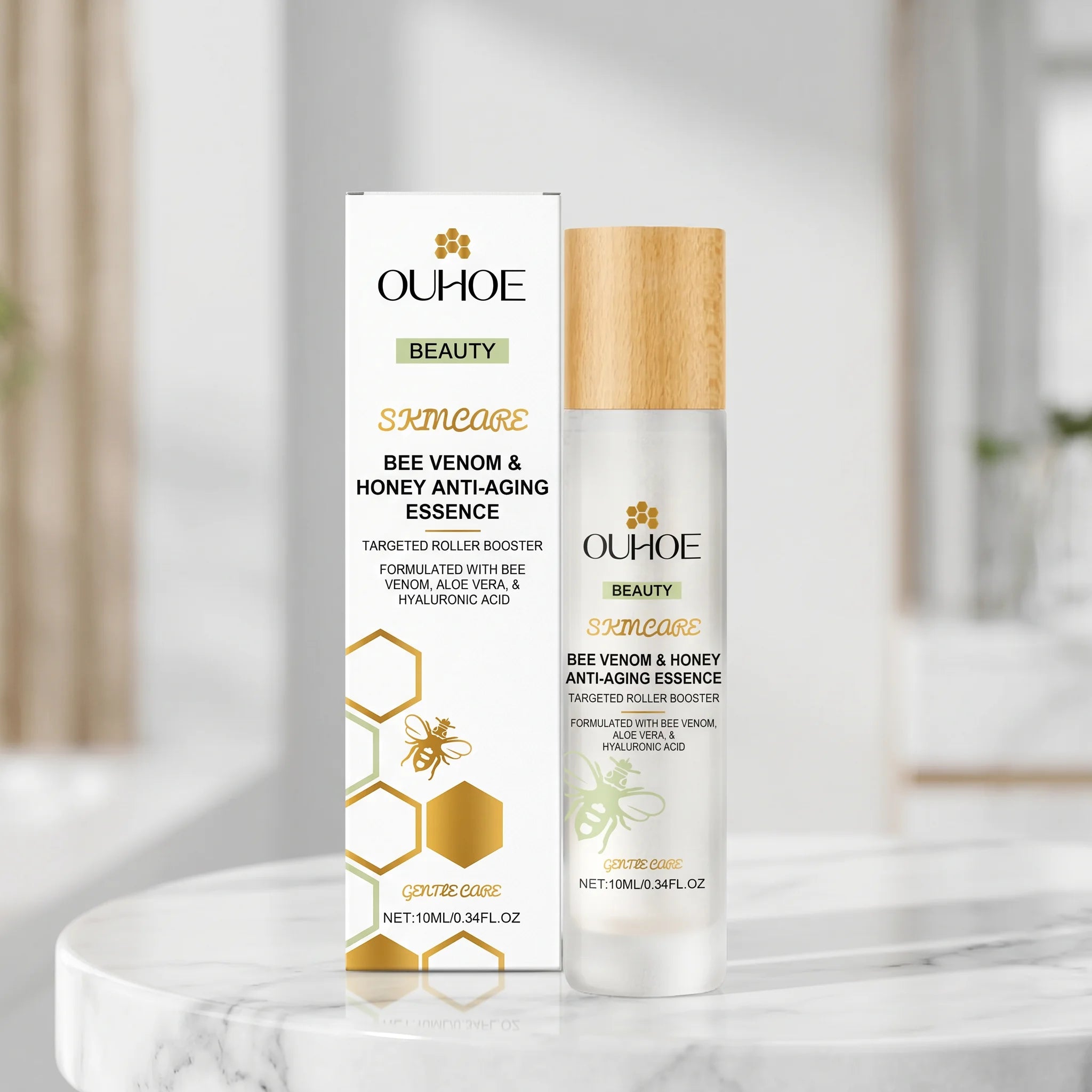 Anti Aging Roller Essence for Face Firms and Smoothes Fine Lines Bee Venom Night Rollerball Serum Hydrating Tighteing Skin Care Oasis Select