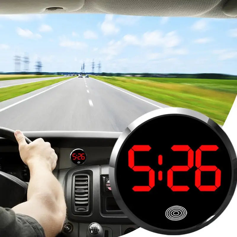 Dashboard Car Clock Round Vehicle Air Vent Clocks Waterproof Auto LED Air Vent Watch Touch Activation for Truck Suvs Auto Oasis Select