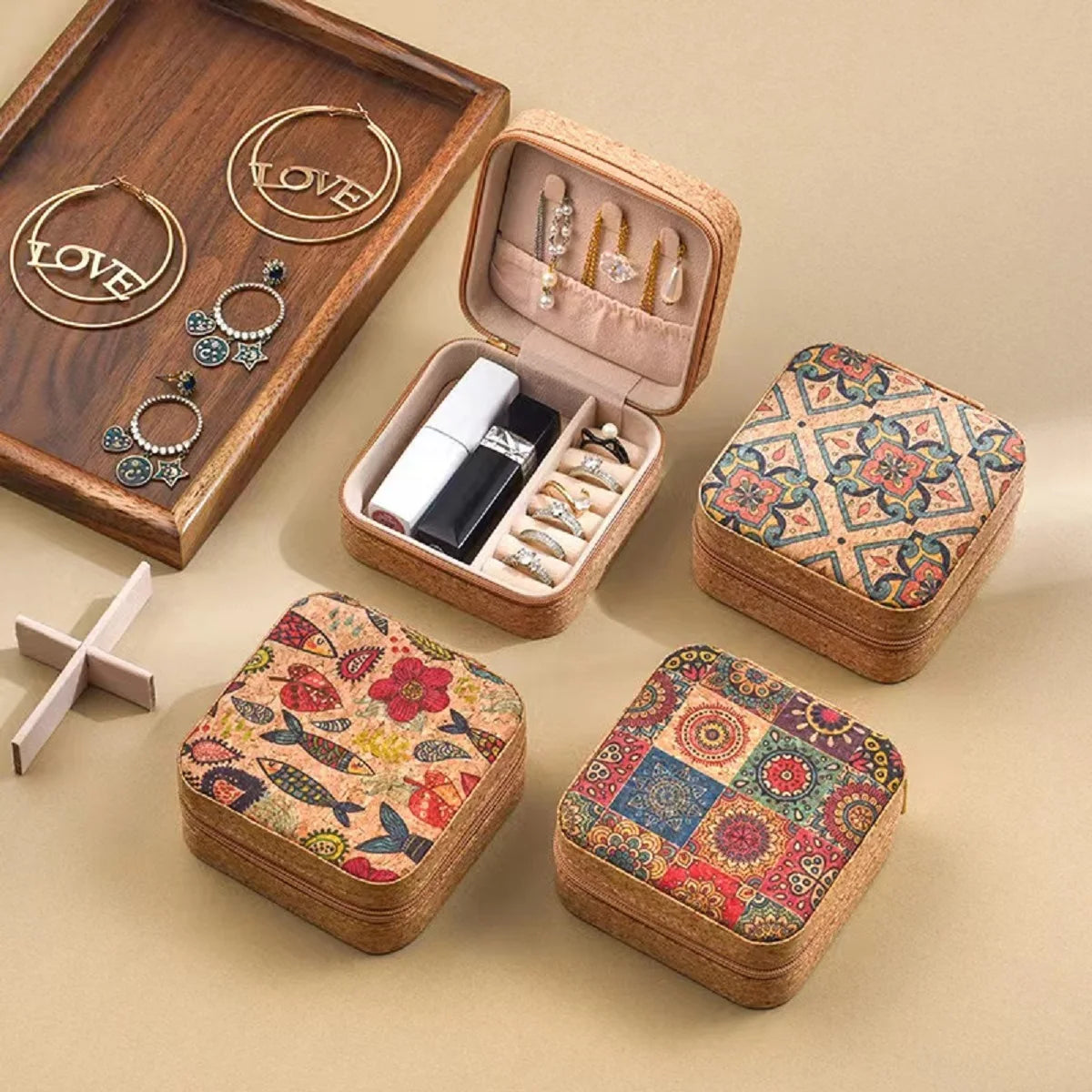 Travel Jewelry Box,Portable Jewelry Organizer Display Storage boxes for Women Girls,for Stud Earrings,Rings,Necklaces, Bracelets Oasis Select