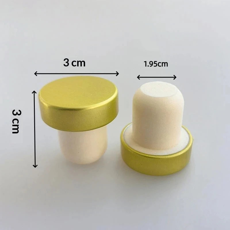SUSU 10Pcs Wine Bottle Cork Stopper T Shaped Wine Stopper Tasting Cork Replacement Reusable Cork Glass Beer Bottle Sealing Oasis Select Gold