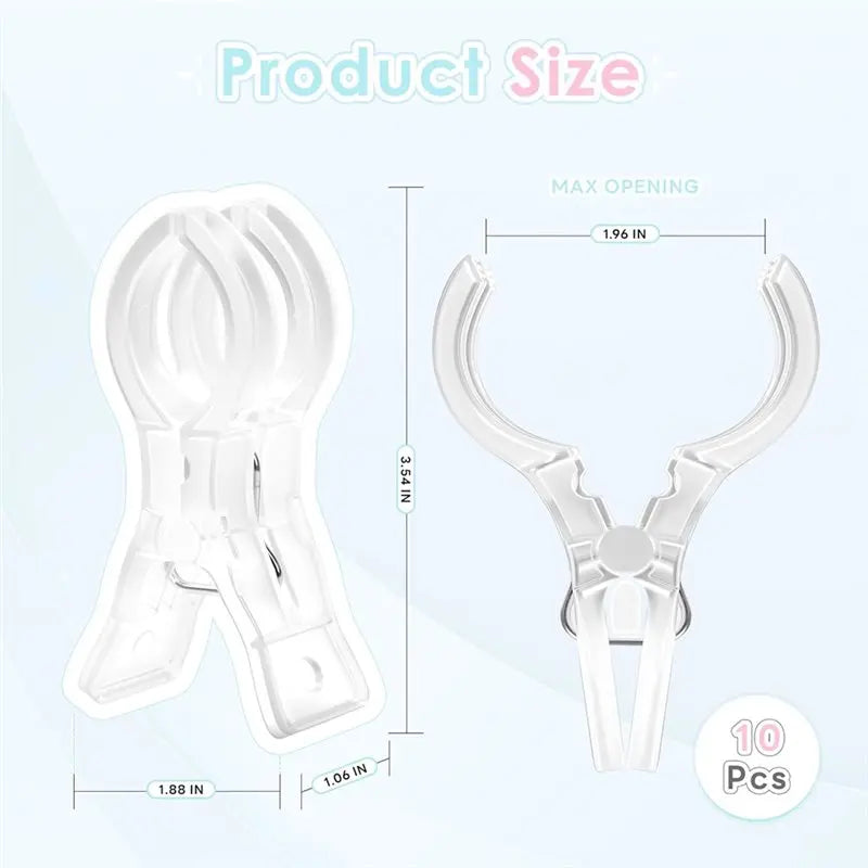 2026-WISH Spring Clamps, 3.5 Inch Clear Plastic Clips 10 Pcs For Balloon Arch Backdrop Craft Decoration, Design Oasis Select