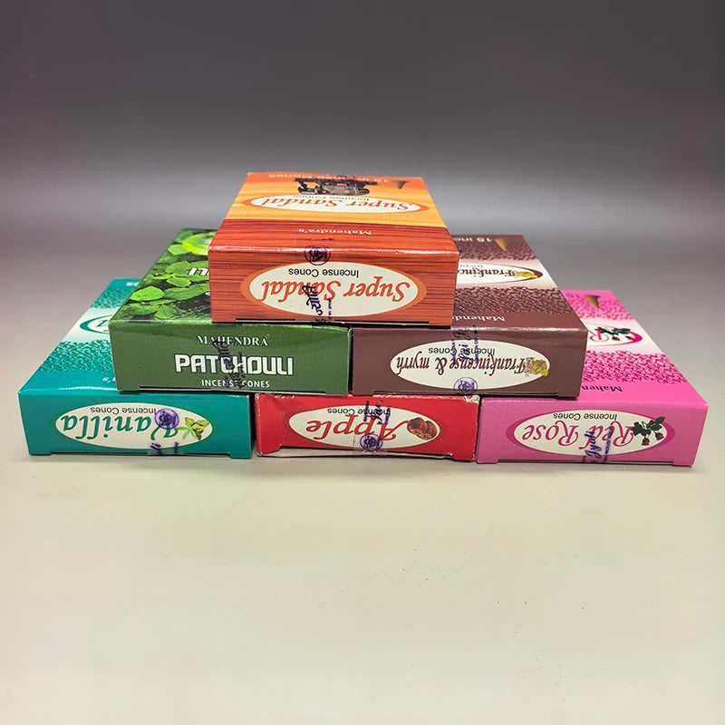 6 Boxes Tower Incense Cones Mahendra Rose Lavender Aromatherapy for Smoke Odor Remover Anxiety Relief Meditation Fragrance Oasis Select mixed A 6 boxes