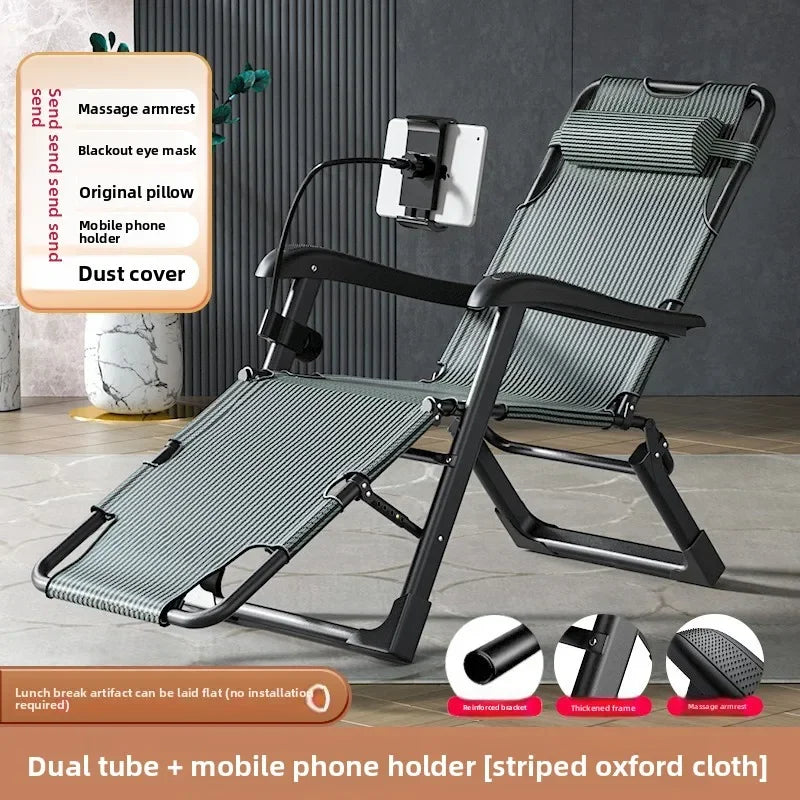 Folding recliner office siesta siesta bed summer balcony home leisure backrest outdoor chair Oasis Select Buff