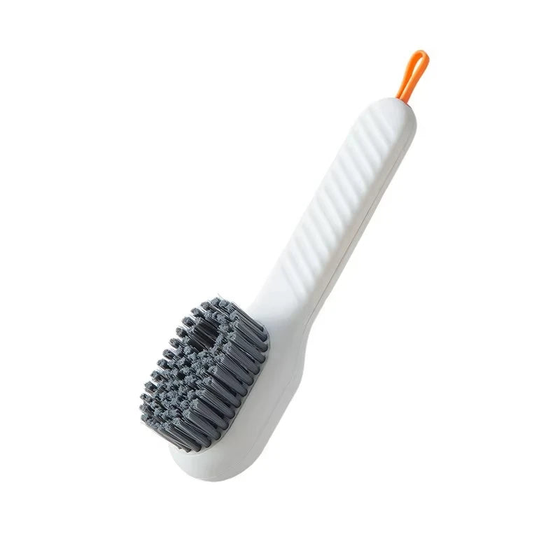 1/2pcs Shoes Brush Automatic Liquid Discharge Multifunction Press Out Shoes Cleaner Soft Bristles Clothes Brushes Cleaning Tool Oasis Select white