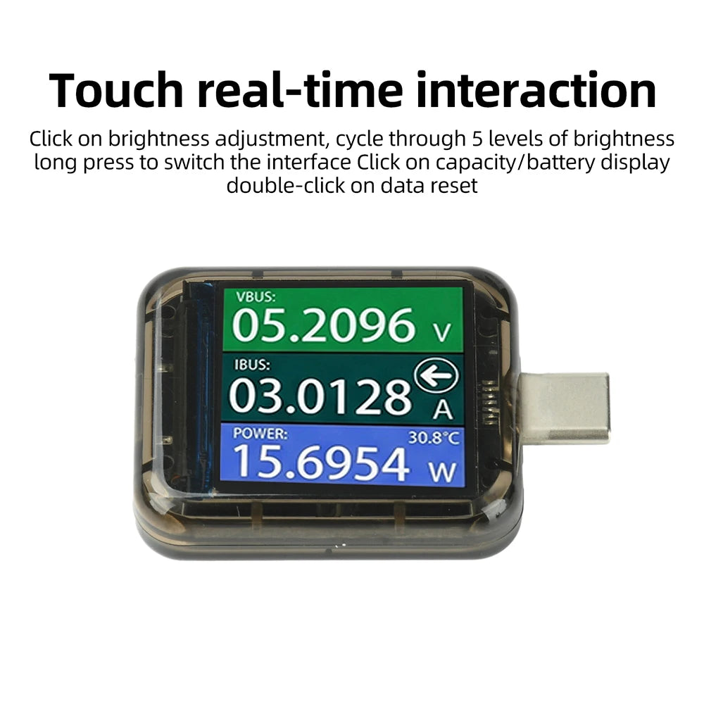 Type-C Power Meter Voltmeter Current Charging Power Detector DC4.5-48V 6A Battery Tester USB Fast Charge Detection Trigger Oasis Select