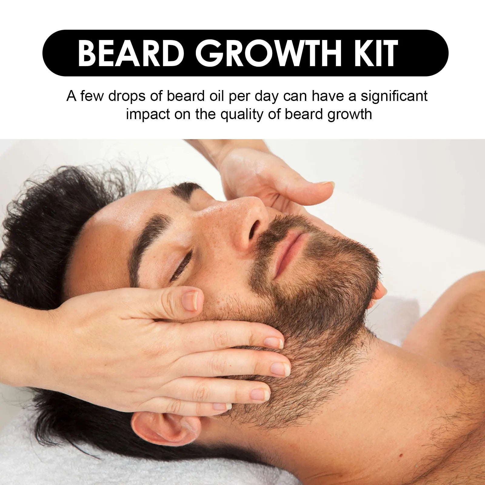 Beard Growth Serum Kit 0.2mm Derma Roller Infused Activate Hair Follicles Repair Damaged Beard Boost Fuller Thicker Beard Serum Oasis Select