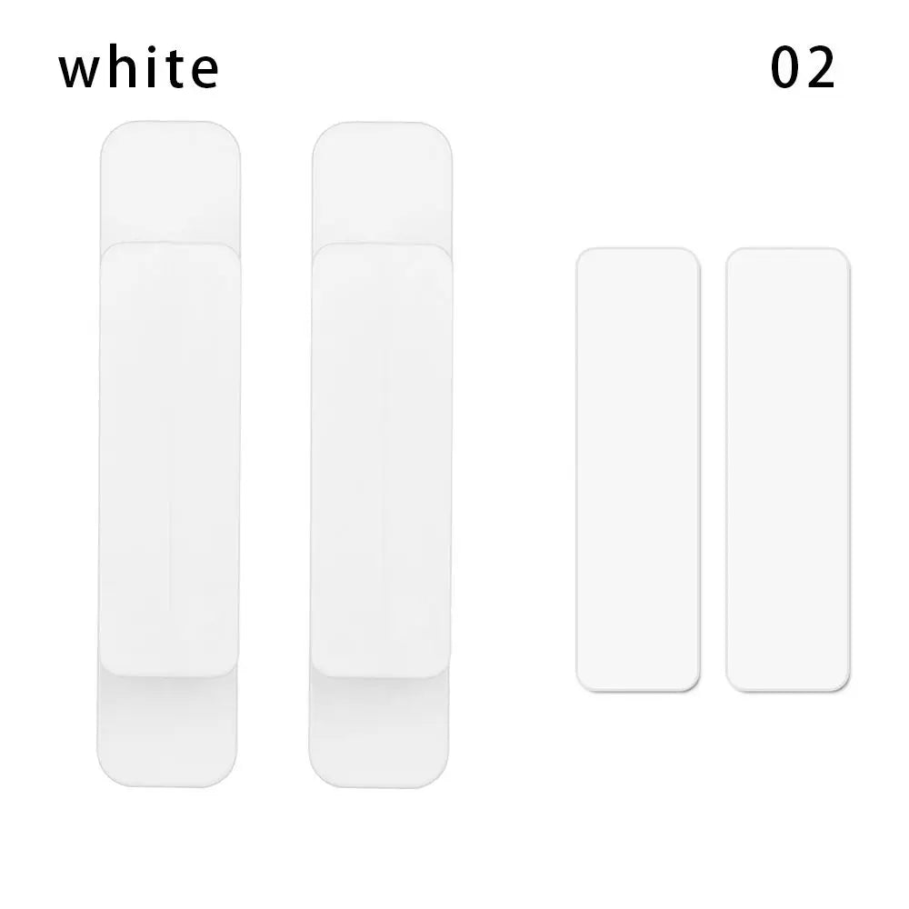 2Pcs Window Cabinet Drawer Organizer Wardrobe Handle Self-adhesive Door Handle Paste Open Sliding Door Knob Auxiliary Device Oasis Select white-2