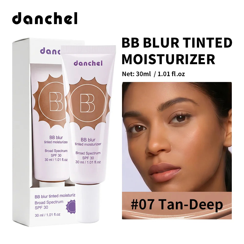 SPF30 BB Blur Tinted Moisturizer Medium Coverage Even Skin Tone Lightweight Sun Protection Face Makeup Oasis Select 7Tan-Deep