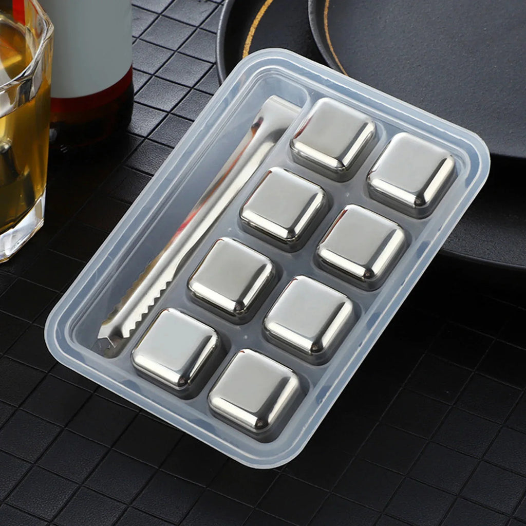 Reusable 304 Stainless Steel Ice Cubes – No Dilution Cooling