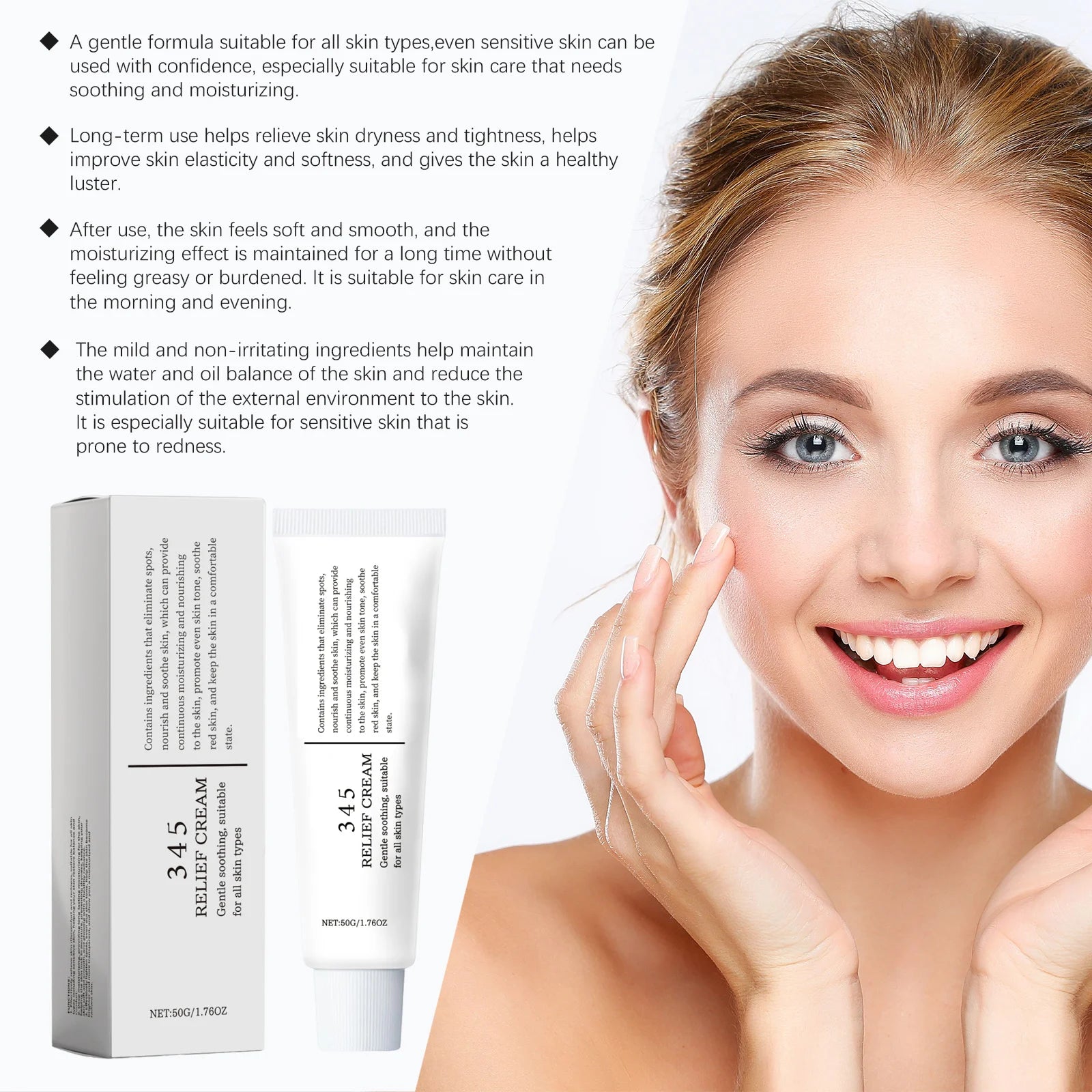 Hyaluronic Acid Soothing Face Cream – Deep Hydration 50g Hydrating Face Cream Oasis Select