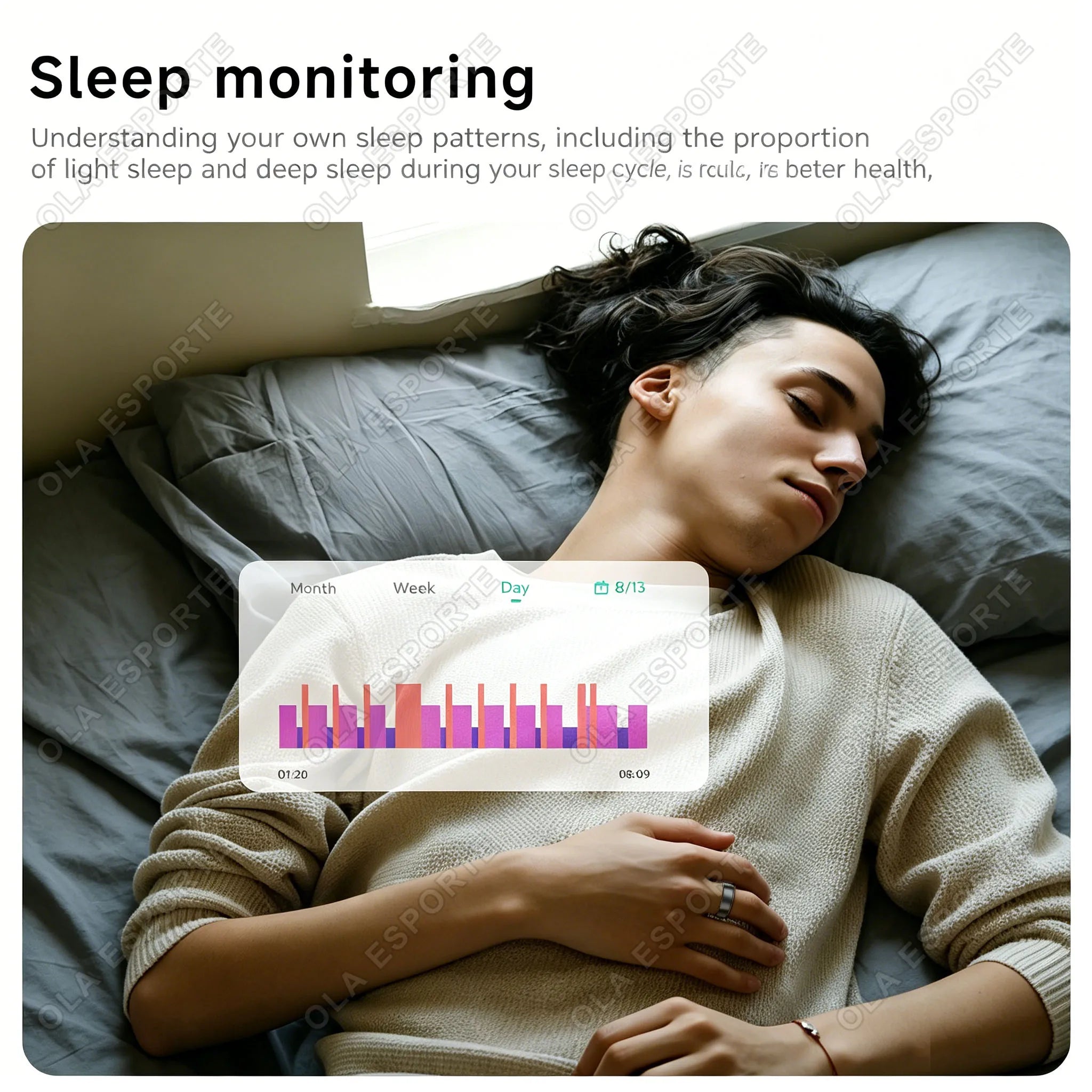 Ola Esporte Smart Ring – Heart Rate, SpO₂ & Sleep Tracker