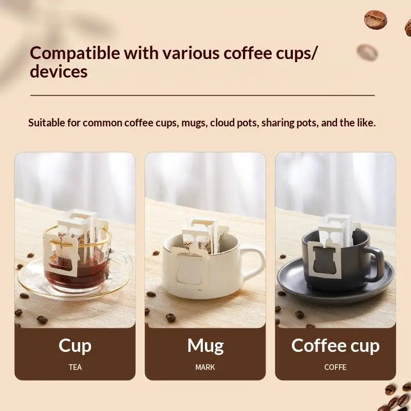 Disposable Hanging Ear Coffee Filters Food Grade Biodegradable 25/50 Pcs Portable for Home Office Travel Camping Oasis Select