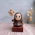 Ebony wood small base music box solid wood cat ornament umbrella big dragon cat music box DIY ornament base desktop Oasis Select Faceless man