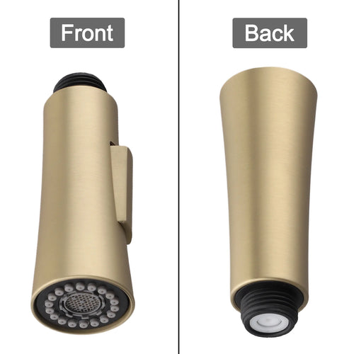 1.8 GPM Pull Out Faucet Sprayer Nozzle Column Brushed Gold Kitchen Sink Water Saving Shower Spray Head Bathroom Sink Tap Oasis Select