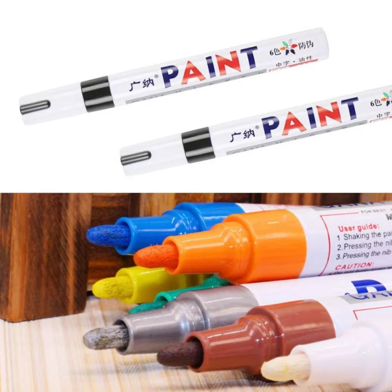 1/3PCS Car Paint Pen Waterproof Car Wheel Tire Oily Painting Mark Pen Auto Rubber Tyre Tread CD Metal Permanent Paint Marker Oasis Select