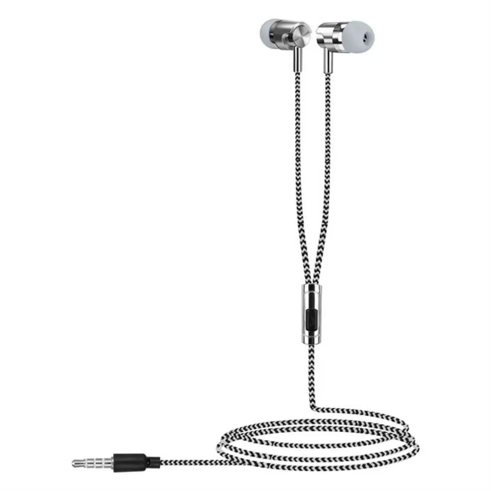 Universal In-ear Headset Braided Cord With Microphone 3.5mm Jack Bass Stereo Wired Control Sports Earphone For Smart Phone Oasis Select