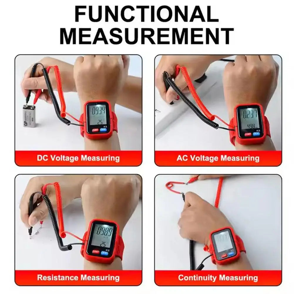 Wristband Digital Multimeter – Auto Range AC/DC Voltage & NCV