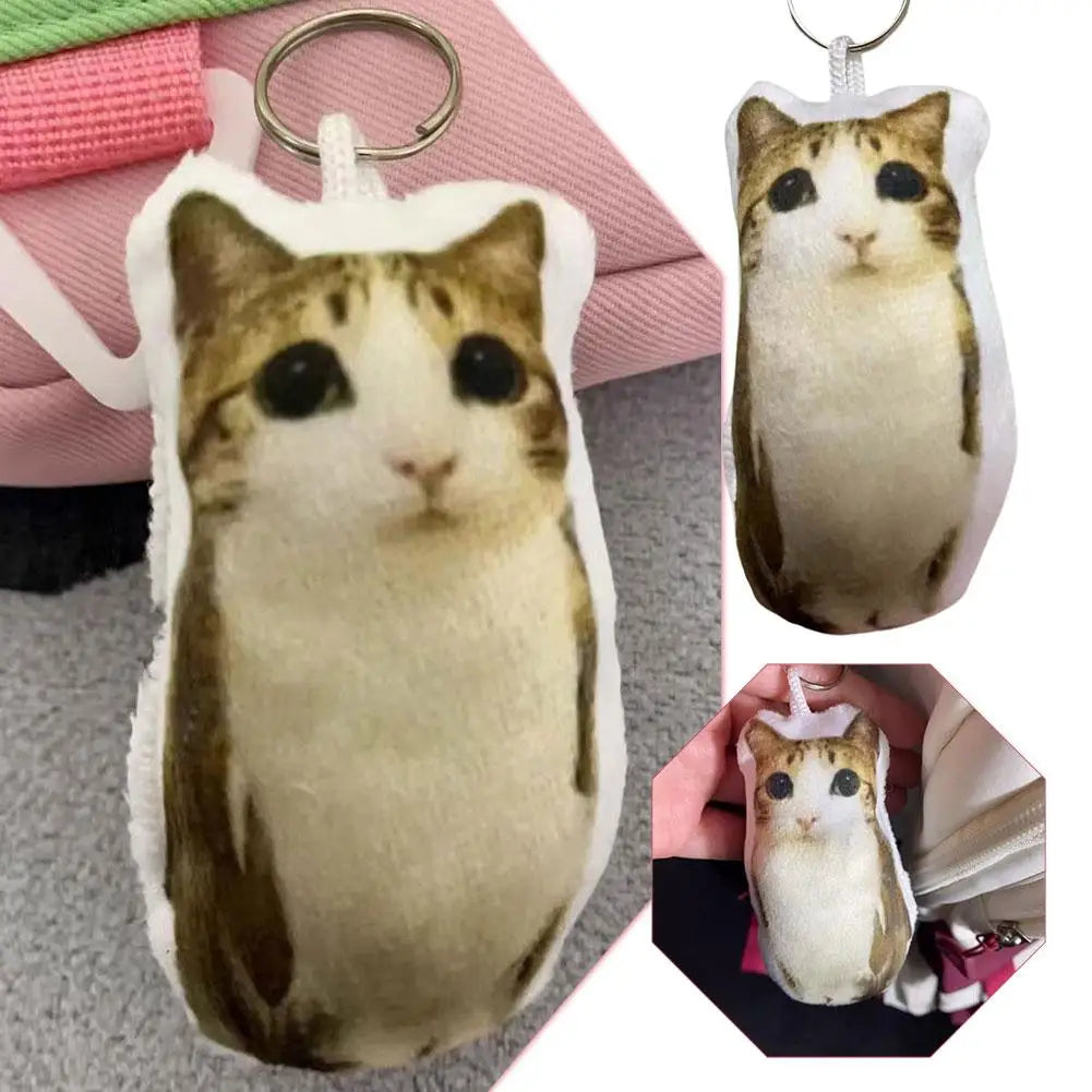 Cat Voice Keychain Toy Sound Hanging Decompression Reverses German Kitten Voice Pendant With Sound Plush Pendant Cute Pet Gift Oasis Select